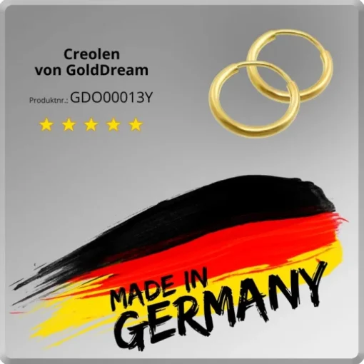 GoldDream Creole Simply 13mm Ohrring 333 Gelbgold Echtschmuck GDO00013Y