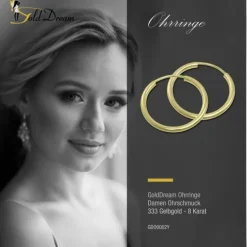 GoldDream Creole Simply 20mm Ohrring 333 Gelbgold Echtschmuck GDO0002Y