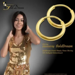 GoldDream Creole Simply 15mm Ohrring 333 Gelbgold Echtschmuck GDO00015Y