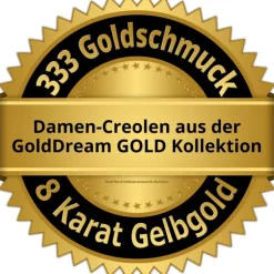 GoldDream Creole Simply 50mm Ohrring 333 Gelbgold Echtschmuck GDO0005Y