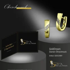 GoldDream Creole Trapez Zirkonia Ohrring 333 Gelbgold Echtschmuck GDO534WY