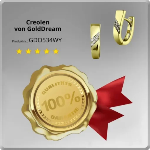 GoldDream Creole Trapez Zirkonia Ohrring 333 Gelbgold Echtschmuck GDO534WY