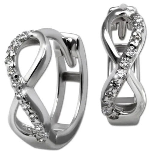 GoldDream Creole Unendlich Zirkonia Ohrring 333 Weißgold Echtschmuck GDO5131J