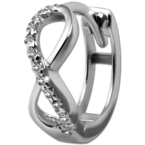 GoldDream Creole Unendlich Zirkonia Ohrring 333 Weißgold Echtschmuck GDO5131J