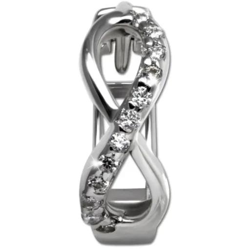 GoldDream Creole Unendlich Zirkonia Ohrring 333 Weißgold Echtschmuck GDO5131J