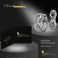 GoldDream Creole Unendlich Zirkonia Ohrring 333 Weißgold Echtschmuck GDO5131J
