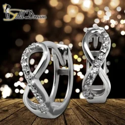 GoldDream Creole Unendlich Zirkonia Ohrring 333 Weißgold Echtschmuck GDO5131J