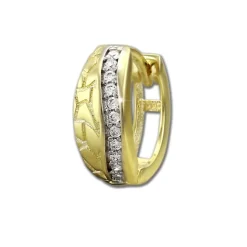 GoldDream Creole Welle Zirkonia weiß Ohrring 333 Gelbgold Echtschmuck GDO527WY