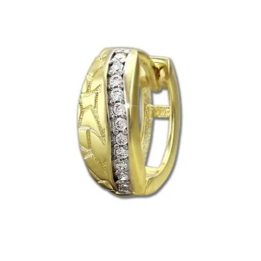GoldDream Creole Welle Zirkonia weiß Ohrring 333 Gelbgold Echtschmuck GDO527WY