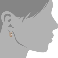 GoldDream Creole Welle Zirkonia Ohrring 333er Rosegold Echtschmuck GDO5061E