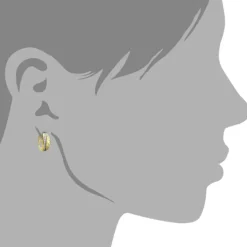 GoldDream Creole Welle Zirkonia weiß Ohrring 333 Gelbgold Echtschmuck GDO527WY