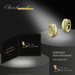 GoldDream Creole Welle Zirkonia weiß Ohrring 333 Gelbgold Echtschmuck GDO527WY