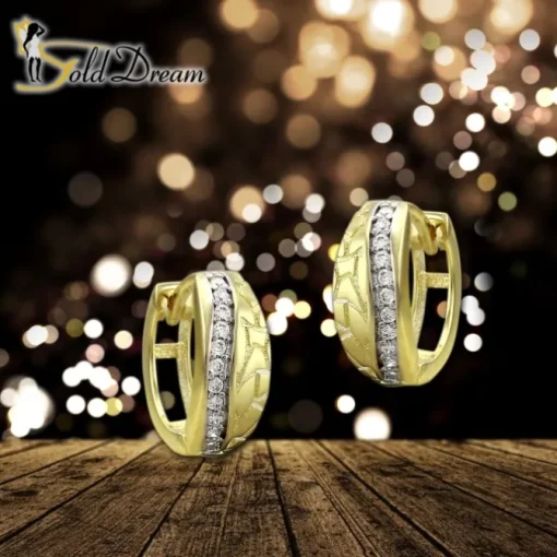 GoldDream Creole Welle Zirkonia weiß Ohrring 333 Gelbgold Echtschmuck GDO527WY
