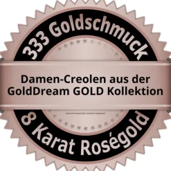 GoldDream Creole Welle Zirkonia Ohrring 333er Rosegold Echtschmuck GDO5061E