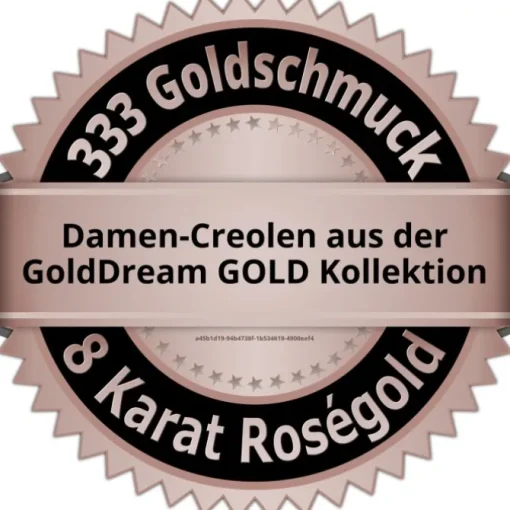 GoldDream Creole Welle Zirkonia Ohrring 333er Rosegold Echtschmuck GDO5061E