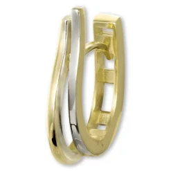 GoldDream Creole Wellen zweifarbig Ohrring 333 Gold Echtschmuck GDO5662T