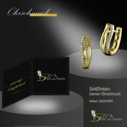 GoldDream Creole Wellen Zirkonia Ohrring 333 Gelbgold Echtschmuck GDO532WY