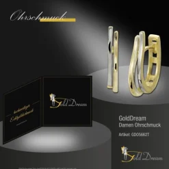 GoldDream Creole Wellen zweifarbig Ohrring 333 Gold Echtschmuck GDO5662T