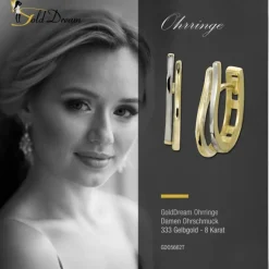 GoldDream Creole Wellen zweifarbig Ohrring 333 Gold Echtschmuck GDO5662T