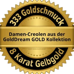 GoldDream Creole Wellen Zirkonia Ohrring 333 Gelbgold Echtschmuck GDO532WY