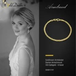 GoldDream Damen Armband 18,7cm Gelbgold 8 Karat GDAB01219Y