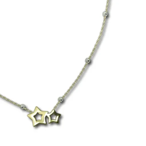 GoldDream Damen Colliers Halskette Sterne 44-46cm Gelbgold 8 Karat GDK50045T