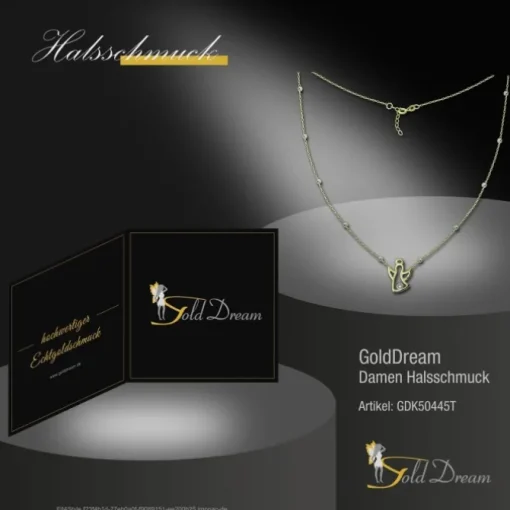 GoldDream Damen Colliers Halskette Engel 43-45cm Gelbgold 8 Karat GDK50445T