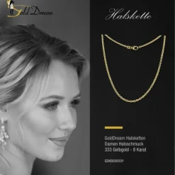 GoldDream Damen Colliers Halskette 50cm Gelbgold 8 Karat GDKB00850Y