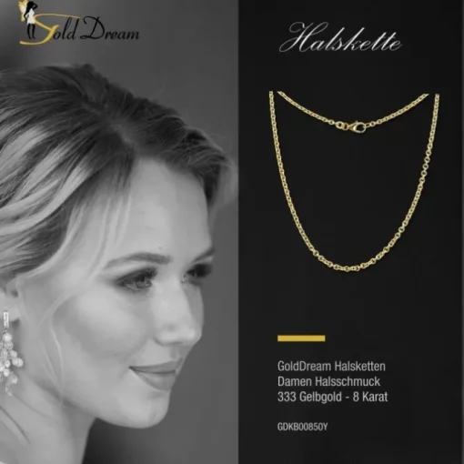 GoldDream Damen Colliers Halskette 50cm Gelbgold 8 Karat GDKB00850Y