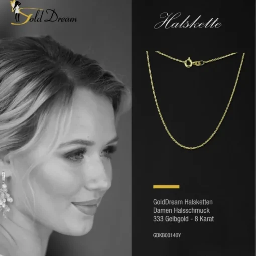 GoldDream Damen Colliers Halskette 40cm Gelbgold 8 Karat GDKB00140Y