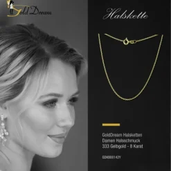 GoldDream Damen Colliers Halskette 42cm Gelbgold 8 Karat GDKB00142Y