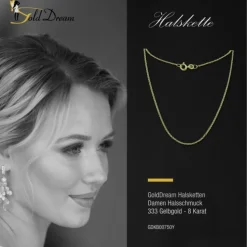 GoldDream Damen Colliers Halskette 50cm Gelbgold 8 Karat GDKB00750Y