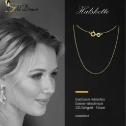 GoldDream Damen Colliers Halskette 55cm Gelbgold 8 Karat GDKB00555Y