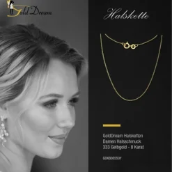 GoldDream Damen Colliers Halskette 50cm Gelbgold 8 Karat GDKB00550Y
