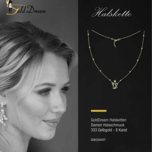 GoldDream Damen Colliers Halskette Engel 43-45cm Gelbgold 8 Karat GDK50445T