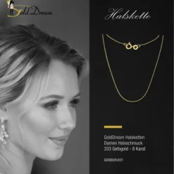 GoldDream Damen Colliers Halskette 45cm Gelbgold 8 Karat GDKB00545Y