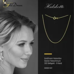 GoldDream Damen Colliers Halskette 60cm Gelbgold 8 Karat GDKB00160Y