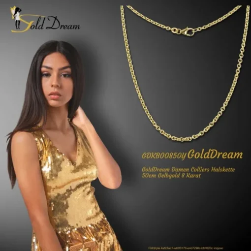 GoldDream Damen Colliers Halskette 50cm Gelbgold 8 Karat GDKB00850Y