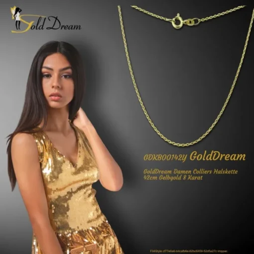 GoldDream Damen Colliers Halskette 42cm Gelbgold 8 Karat GDKB00142Y