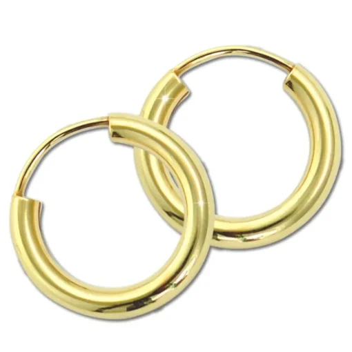 GoldDream Damen Creolen Ohrring 15mm Gelbgold 8 Karat GDOB00315Y