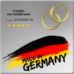 GoldDream Damen Creolen Ohrring 13mm Gelbgold 8 Karat GDOB00013K