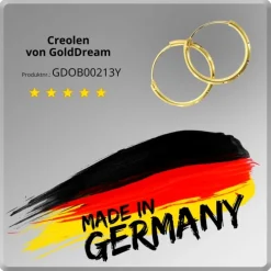 GoldDream Damen Creolen Ohrring 13mm Gelbgold 8 Karat GDOB00213Y