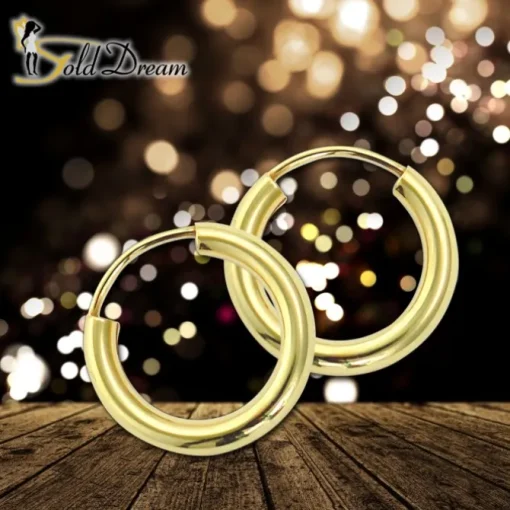 GoldDream Damen Creolen Ohrring 15mm Gelbgold 8 Karat GDOB00315Y
