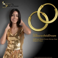 GoldDream Damen Creolen Ohrring 13mm Gelbgold 8 Karat GDOB00013K
