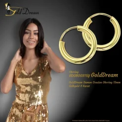 GoldDream Damen Creolen Ohrring 15mm Gelbgold 8 Karat GDOB00315Y