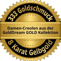 GoldDream Damen Creolen Ohrring 17,5mm Gelbgold 8 Karat GDOB00018K