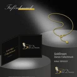 GoldDream Fußkette Herz 333 Gold 25cm Damen 8 Karat Echtschmuck GDF0055Y