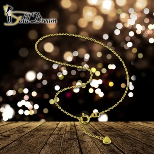 GoldDream Fußkette Herz 333 Gold 25cm Damen 8 Karat Echtschmuck GDF0055Y