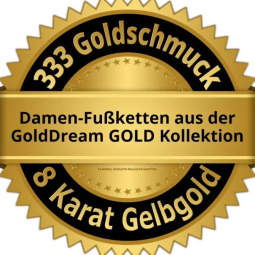 GoldDream Fußkette Herz 333 Gold 25cm Damen 8 Karat Echtschmuck GDF0055Y