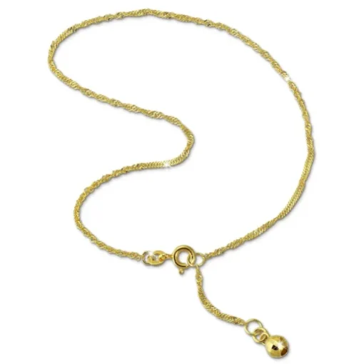 GoldDream Fußkette Singapur Kugel 333 Gold 25cm Damen Echtschmuck GDF0035Y